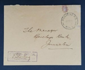 1942 Palestine Australian Army Railhead R W 1 Jerusalem Censored Airmail Cover