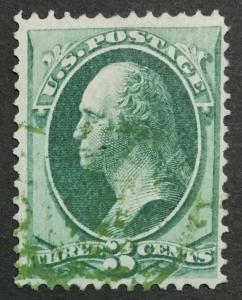 MOMEN: US #136 GRILLED GREEN CANCEL USED #26400