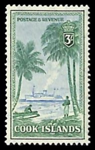 Cook Islands 1949, 3sh, Stamp out of set, Unused (hinged)