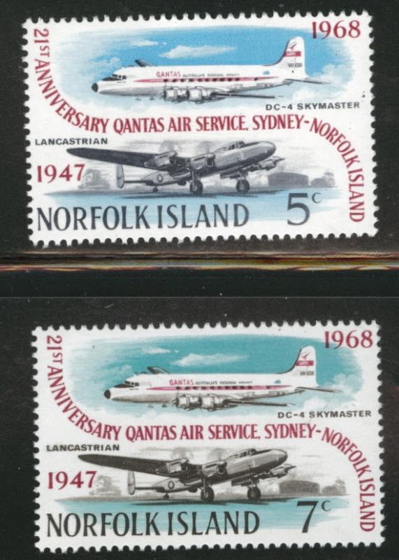 Norfolk Island Scott 119-120 MNH** Airplane service set