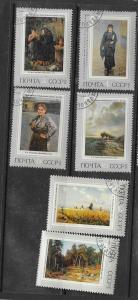 Russia #3896-3901 Paintings Set Complete  U) CV.$1.50