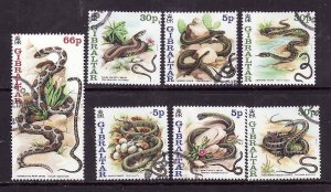 Gibraltar-Sc#864-70- id5-unused NH set-Chinese New Year of the Snake-2001-