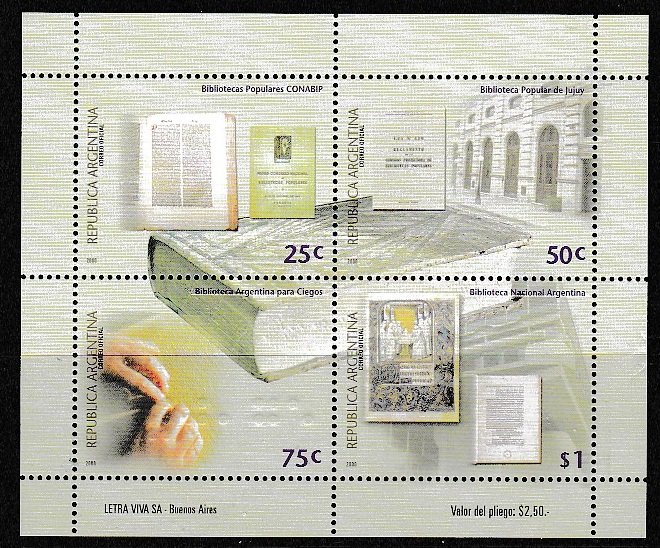 2000 Argentina Scott 2100 Libraries MNH