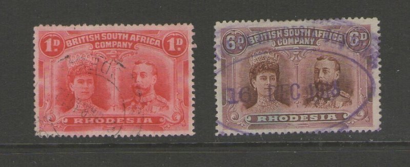 Rhodesia 1910 Sc 102,108 FU