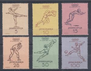 Yugoslavia Sc 359-364 MNH. 1952 Helsinki Olympics complete, VF