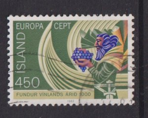 Iceland  #555  used  1982  Europa  450k