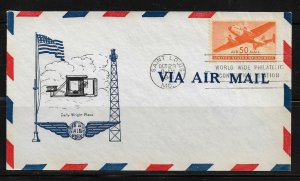 US 1941 Air mail 50c, Scott # C31 Cachet Cover ,XF Condition !! 