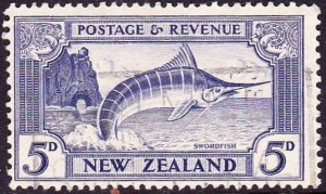 NEW ZEALAND 1935 KGV 5d Ultramarine SG563b Used