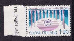 Finland    #804   MNH  1989  interparliamentary union  1.90m