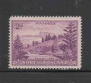 NORFOLK ISLAND #4 1947 1 2p VIEW OF BALL BAY MINT VF LH O.G