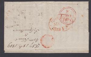 Nova Scotia, 1819 Stampless Transatlantic SFL, PACKET LETTER handstamp, VGG Cert