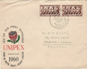 South Africa Scott 235 Pair FDC - 1960 UNIPEX Souvenir Cover