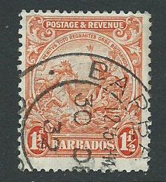 Barbados SG 231c VFU perf 13 ½ x 12