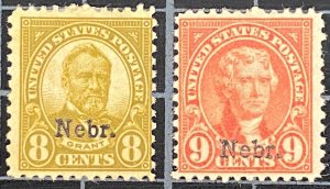 US Stamps-SC# 677 - 678 - MOGHR - CV $65.00