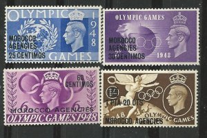 Great Britain - Morocco #  95-98  Olympics 1948  (4)  VLH Unused