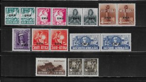 SOUTH WEST AFRICA SCOTT #135-143 1941-43 SOUTH AFRICA OVERPRINTS- MINT LH/NH