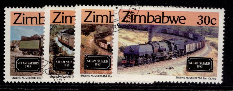 ZIMBABWE QEII SG653-656, 1985 steam safaris set, FINE USED.