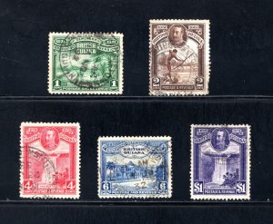 British Guiana, Scott #205-209  F/VF, Used, Complete Set, CV $62.85 .....0850108