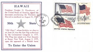 1960 FDC, #1153, 4c 50-Star Flag, Von Ohlen