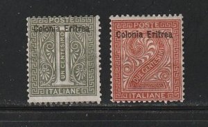 Eritrea 1-2 MH Overprints (B)