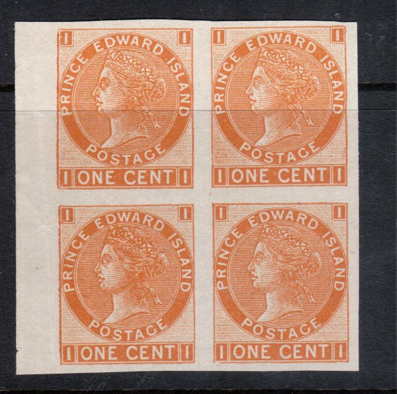 Prince Edward Island #11a Extra Fine Mint Unused (No Gum) Imperforate Block