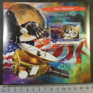 Maldives 2015 mission to pluto space eagles birds of prey flags s/sheet mnh 