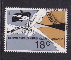 Cyprus    #680  cancelled  1986   road safety 18c