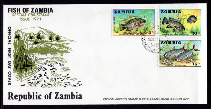 Zambia 74-76 Fish U/A FDC