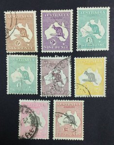 MOMEN: AUSTRALIA SG #107-114 1929-30 KANGAROOS USED £1,415 LOT #62189