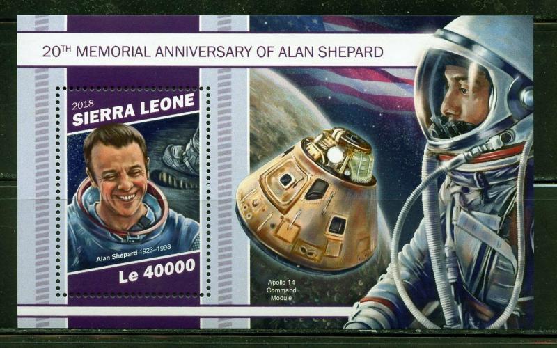 SIERRA LEONE 2018 20th MEMORIAL OF ALAN SHEPARD   SOUVENIR SHEET  MINT NH