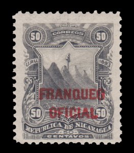 NICARAGUA STAMP 1893. SCOTT # O37. UNUSED.