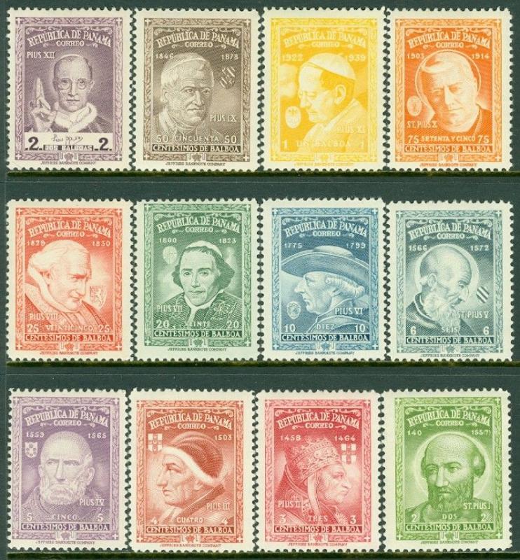 EDW1949SELL : PANAMA Scarce 1956 Complete set of 12 Popes.