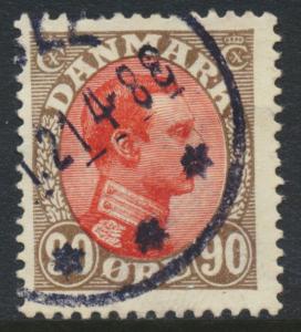 Denmark Scott 127 (AFA 109), 90ø Christian X, F-VF Used 