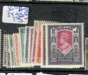 BURMA  KGVI     SG 51-57, 58-63     MOG         P0515A  H