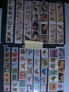 ​WORLDWIDE COLORFUL BEAUTIFUL LOVELY BUTTERFLIES 80 DIFFERENT  USED VF EST. $62