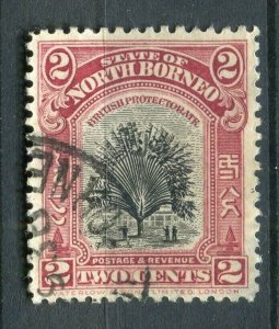NORTH BORNEO; 1925 early pictorial issue used 2c. postal cancel
