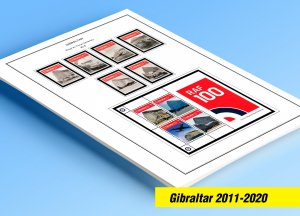 COLOR PRINTED GIBRALTAR 2011-2020 STAMP ALBUM PAGES (71 illustrated pages)