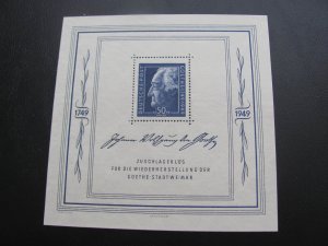 GERMANY SBZ RUSSIAN OCCUPATION MNH 1949 SC B11 GOETHE SS (100)