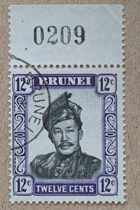 Brunei 1952 12c Sultan, used. Scott 90,  CV $0.25.   SG 107