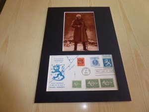 Mannerheim Finland indepence USA FDC Cover and mounted photograph mount size A4