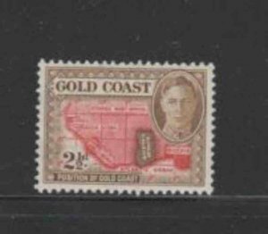 GOLD COAST #134 1948 2 p KING GEORGE VI & MAP MINT F-VF NH OG