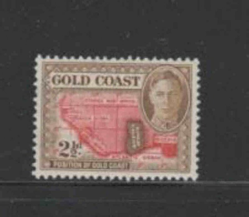 GOLD COAST #134 1948 2 p KING GEORGE VI & MAP MINT F-VF NH OG