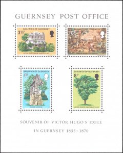 Guernsey #126a, Complete Set, S/S Only, 1975, Trees, Never Hinged