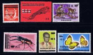 Zaire 850-55 NH 1977 Overprints 