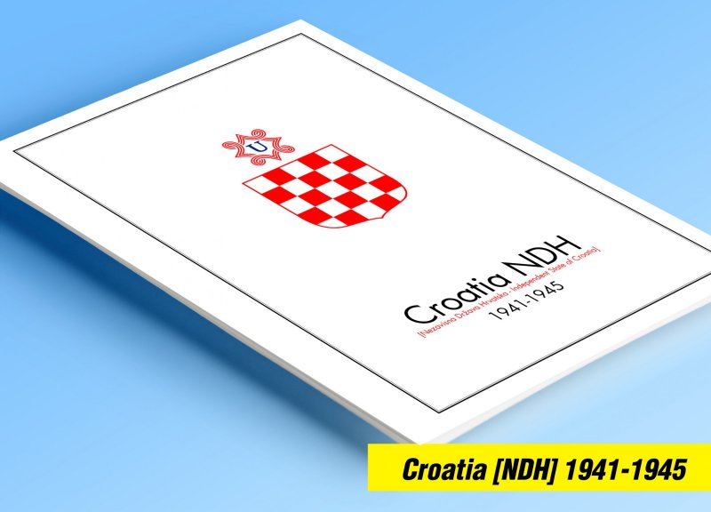 COLOR PRINTED CROATIA [NDH] 1941-1945 STAMP ALBUM PAGES (30 illustrated pages)