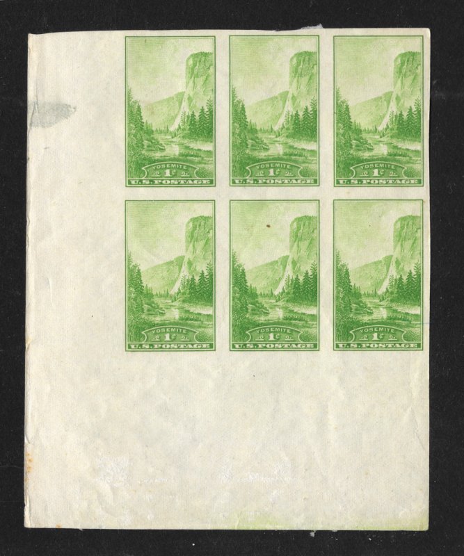 756 1c. Yosemite National Parks, Margin Block of 6, NGAI, Free Insured Shipping