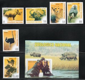 CUBA Sc# 4998-5004  ZOO ANIMALS monkey Complete set of 6  2009  MNH