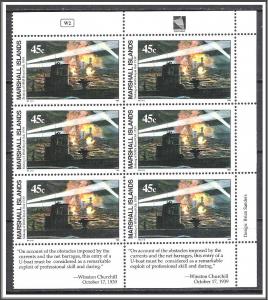 Marshall Islands #240 WW II 1/2 Sheet MNH