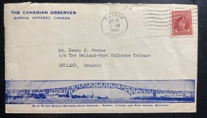 1944 Sarnia Canada Advertising Canadian Observer Cover To Welland