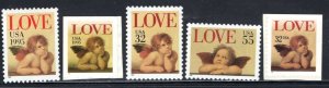 US # 2948-9, 2957-9 Love stamps,  VF   MINT (NH)  CV $4.70  ...  6786331